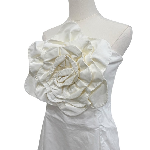 Mestiza New York Alba Cotton Sateen Strapless Flower Mini A-Line Dress SZ 8 NWT - Picture 5 of 16